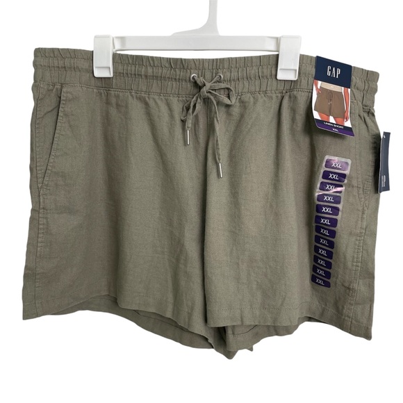 GAP Pants - Gap Women's Comfy Cool Linen Blend Drawstring Summer Shorts in Vetiver Size XXL